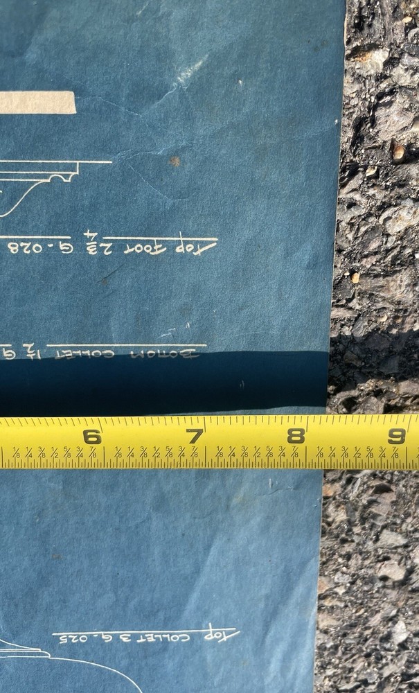 Antique Reed & Barton Co Paper Blueprint Pattern Sketch For Silver Cup Prototype