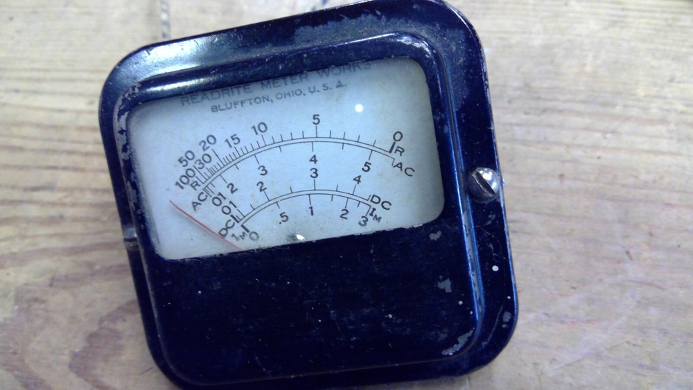 Untested Vintage Readrite Meter Works Panel AC DC Gauge