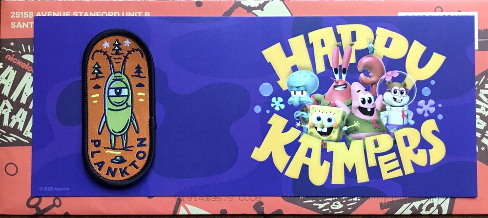 SDCC 2020 SPONGEBOB SQUAREPANTS KAMP KORAL PLANKTON PATCH NICKELODEON Comic Con