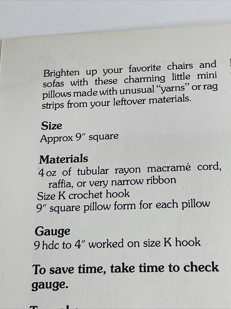 Marshall Cavendish Mini Pillows Crochet Pattern