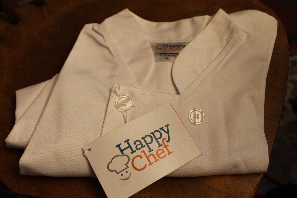 Happy Chef Size Medium Chef Coat White ~ Style 403SS
