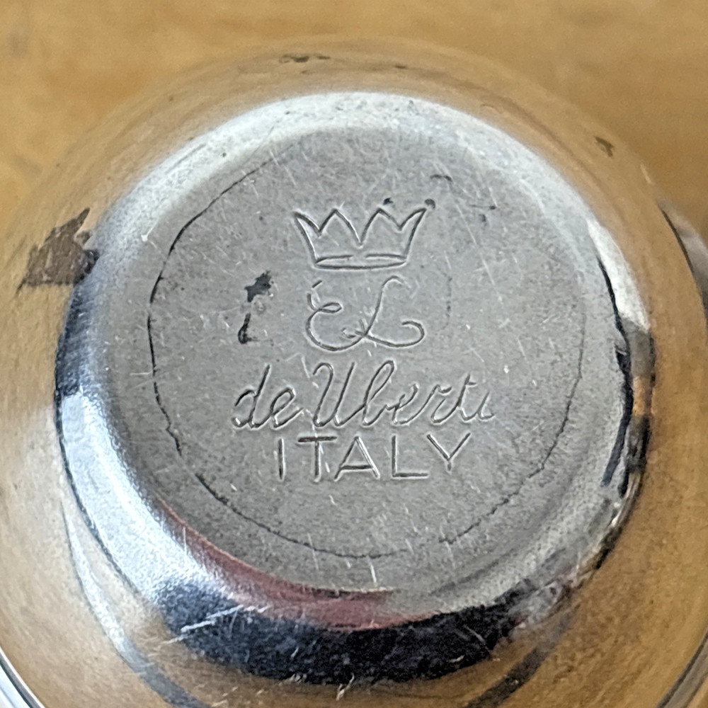 El De Uberti Silver Miniature Oil Lamp or Condiment Jar