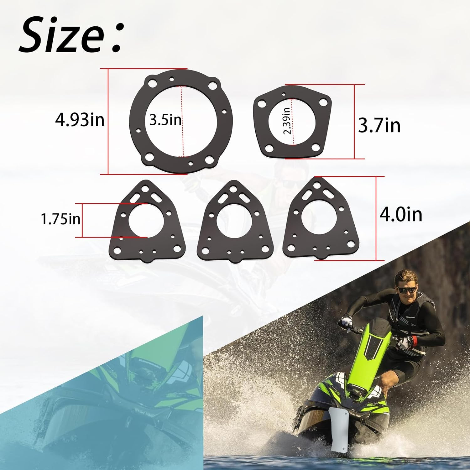 Exhaust Gasket Seals Kit For 1996-2004 Kawasaki Jet Skis 1100 ZXI/STX/Ultra 130