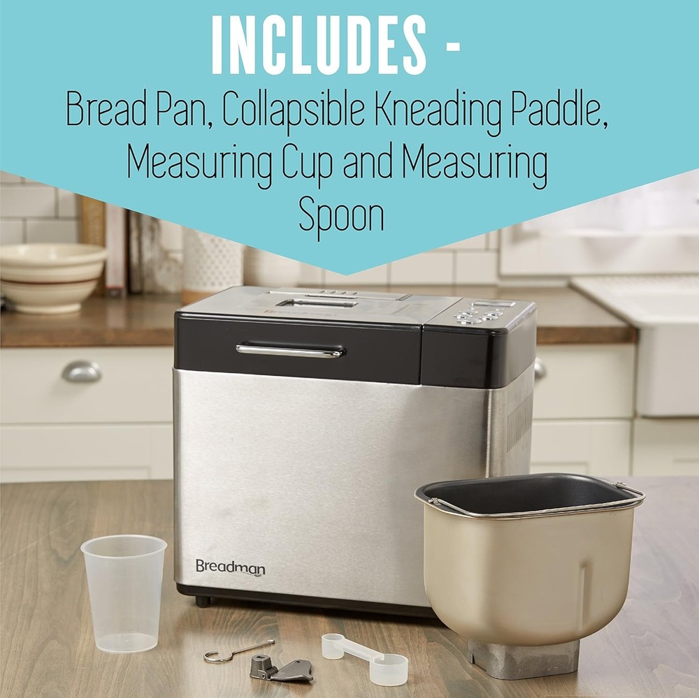 Breadman BK1050S 2 lb Professional Bread Maker Stainless Steel, Programmable