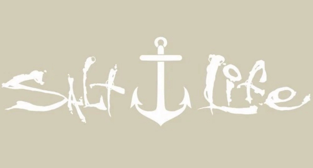Salt Life Decal - 8" Medium Surface Mount Sticker - Anchor - White