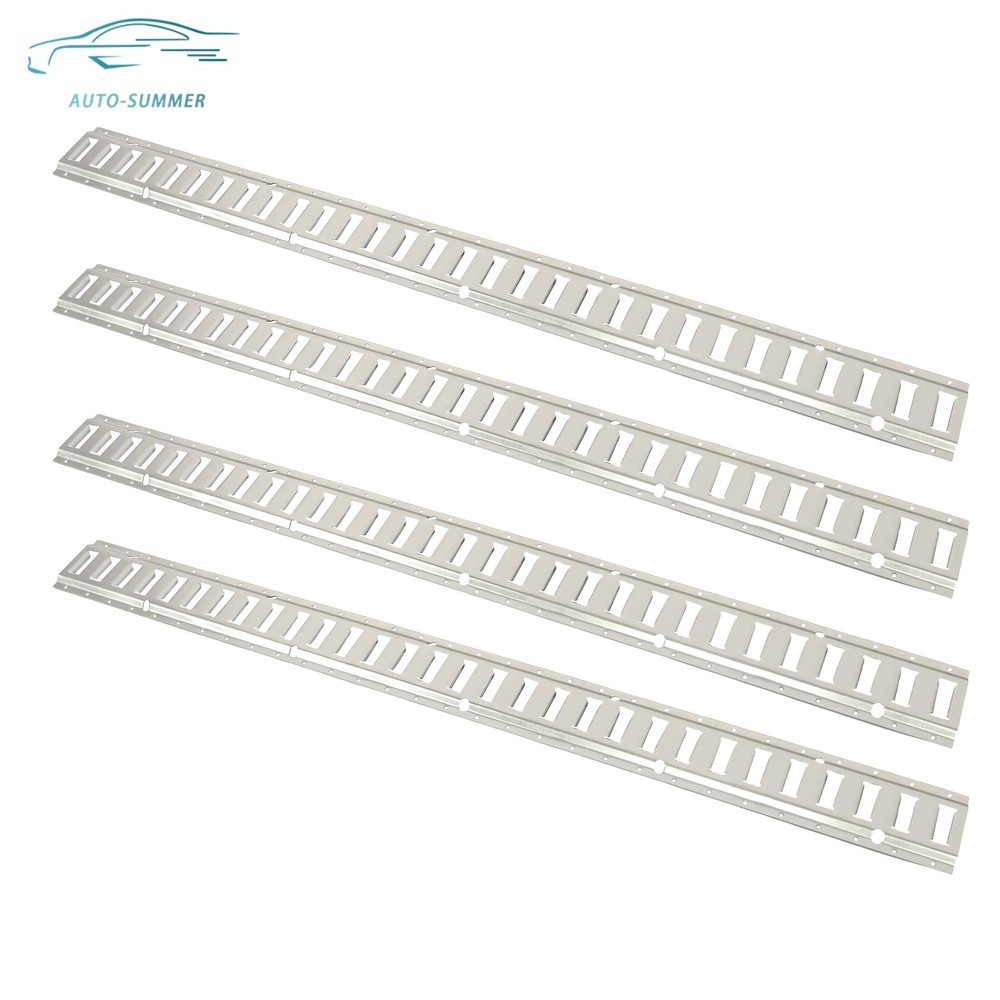 4pc Durable Carbon Steel E Track Tie Down Rail Kit Silver Galvanized Replacement