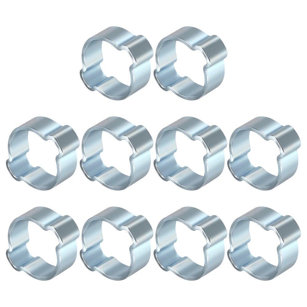 10 Pack Galvanizing Plate Double Ear Hose Clamps, Working Range 16.2-20mm