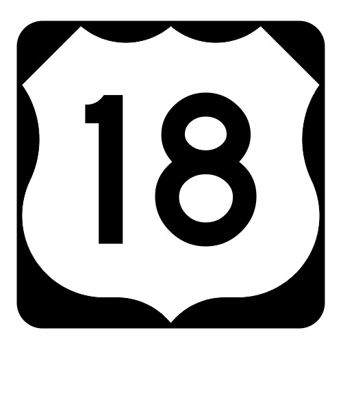 US Route 18 Sticker Decal