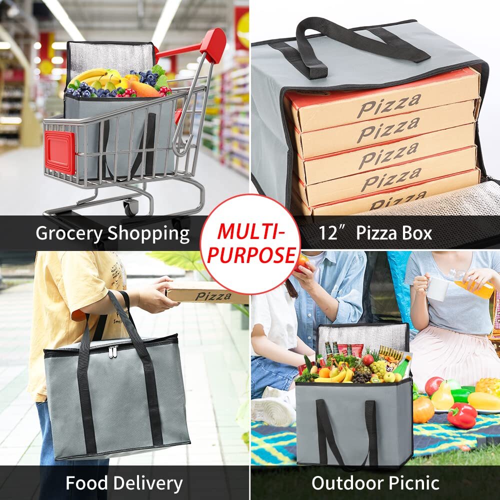 Insulated Grocery Bags Food Delivery Bags for Catering Shopping Tote Cooler Bags