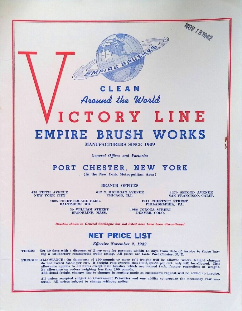 WWII NOS Wooden M-117 Empire Uniform Lint Brush Brass Bristles With Original Box