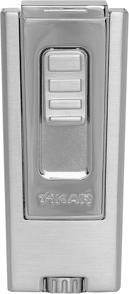 Xikar Trezo Lighter, Inline Triple Jet Flame, Chrome/Silver