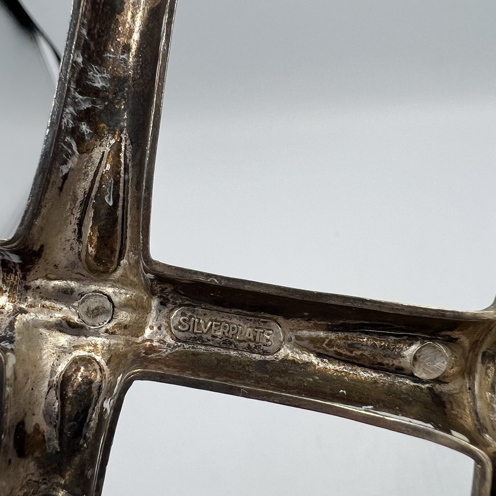 Leonard Silverplate Expanding Bamboo Trivet Italy VTG MCM