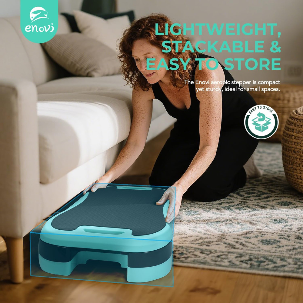 Basic Steppers for Exercise at Home, Aerobic Steppers, Exercise Step Platform wi