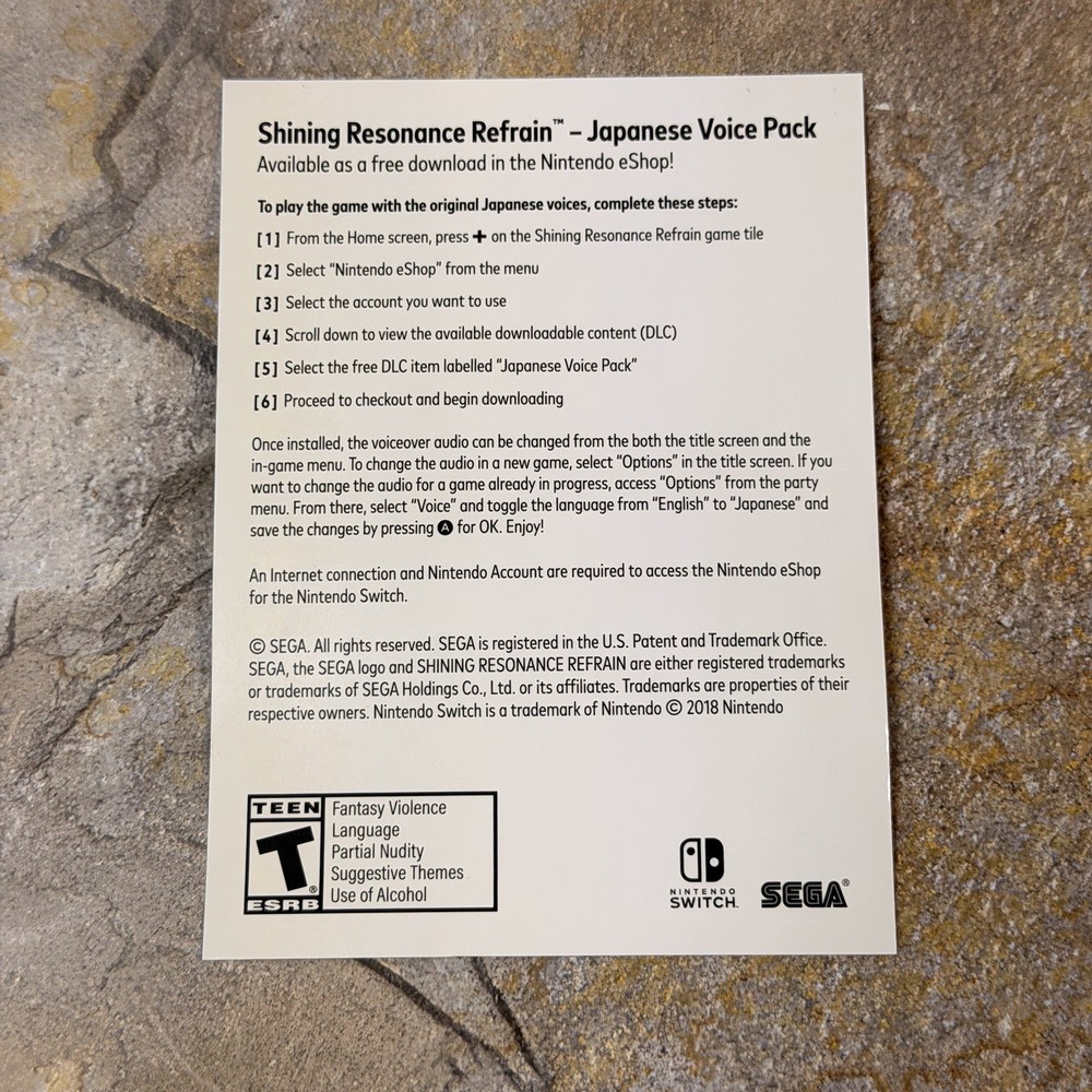 Shining Resonance Refrain Launch Edition Case + Tin - Nintendo Switch *SEE DESC*