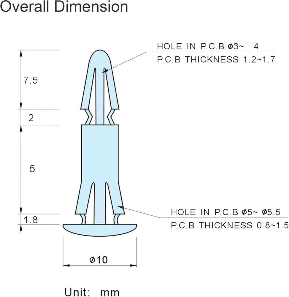 PCB Standoff Spacer Support Round Header-Support Height 5mm (50pcs)