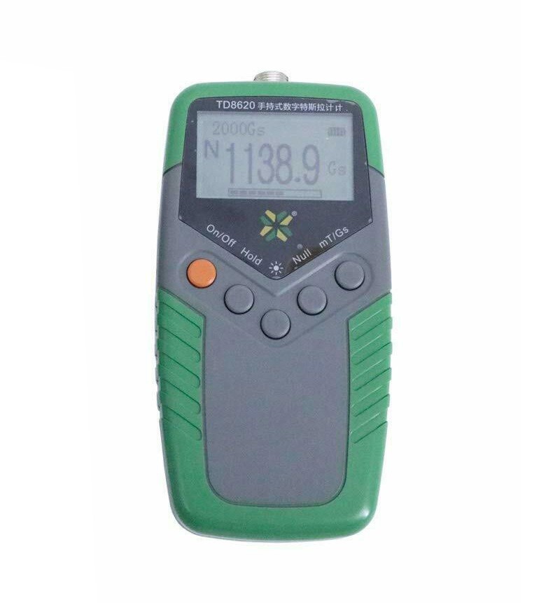 Portable Gauss Meter for DC Magnetic Fields with Hall Probe Range 200 ~2000 mT