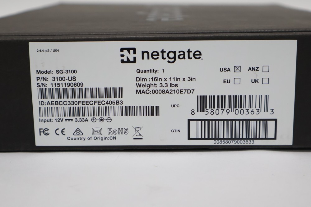 pfSense Netgate SG-3100 Security Gateway VPN Firewall Router -NEW-