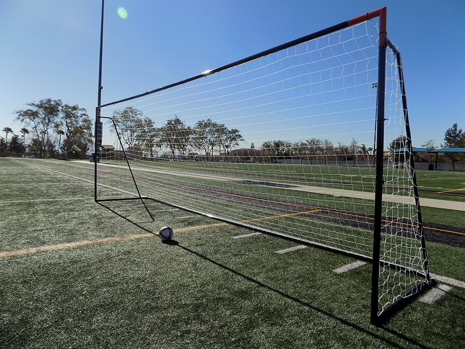Vallerta® 24x8 Ft. Regulation Size Soccer Goal w/Weatherproof Net(Blk/Org)(1Net)