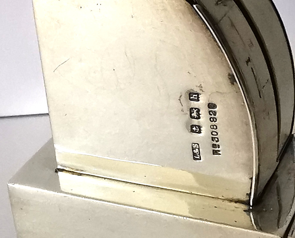 Solid Silver Postal Scales & Double Stamp Box Combi - Birm. 1907.