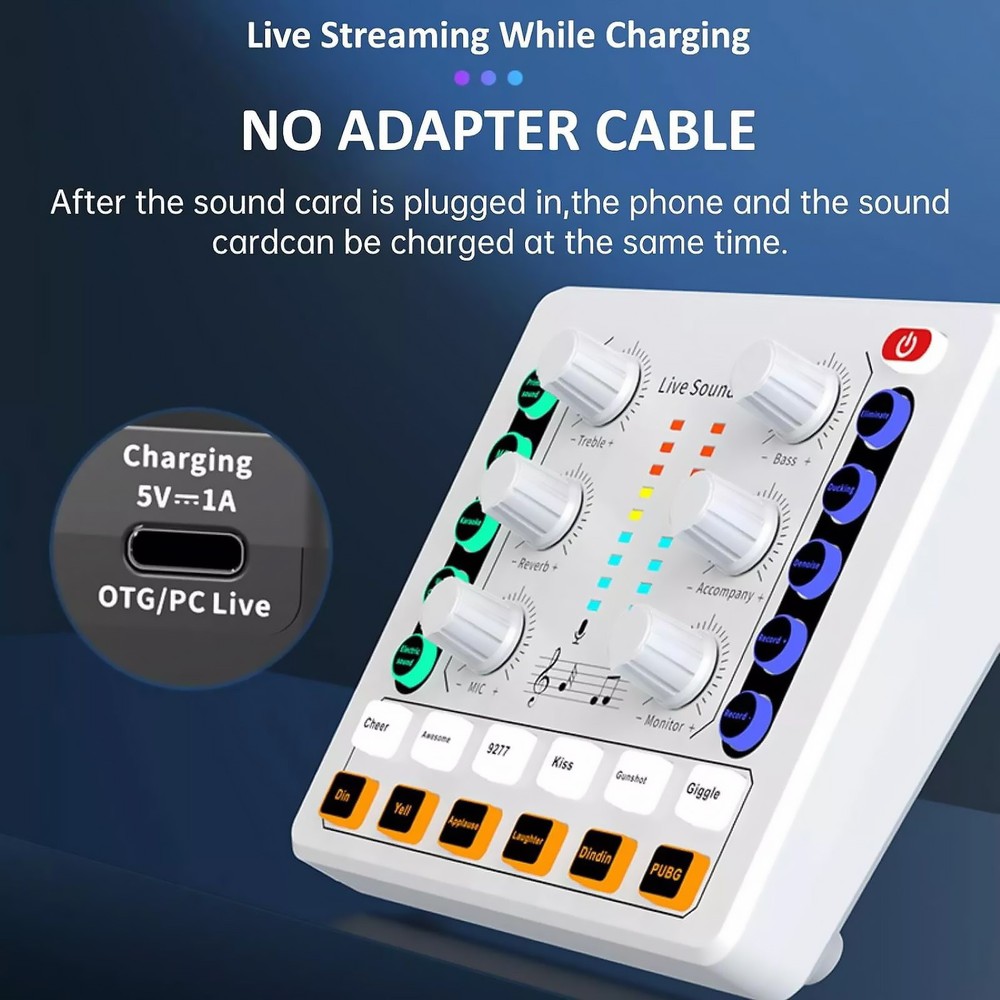 M8 Versatile Sound Card Body For Win/Mac OS/Android/IOS Wide Compatibility