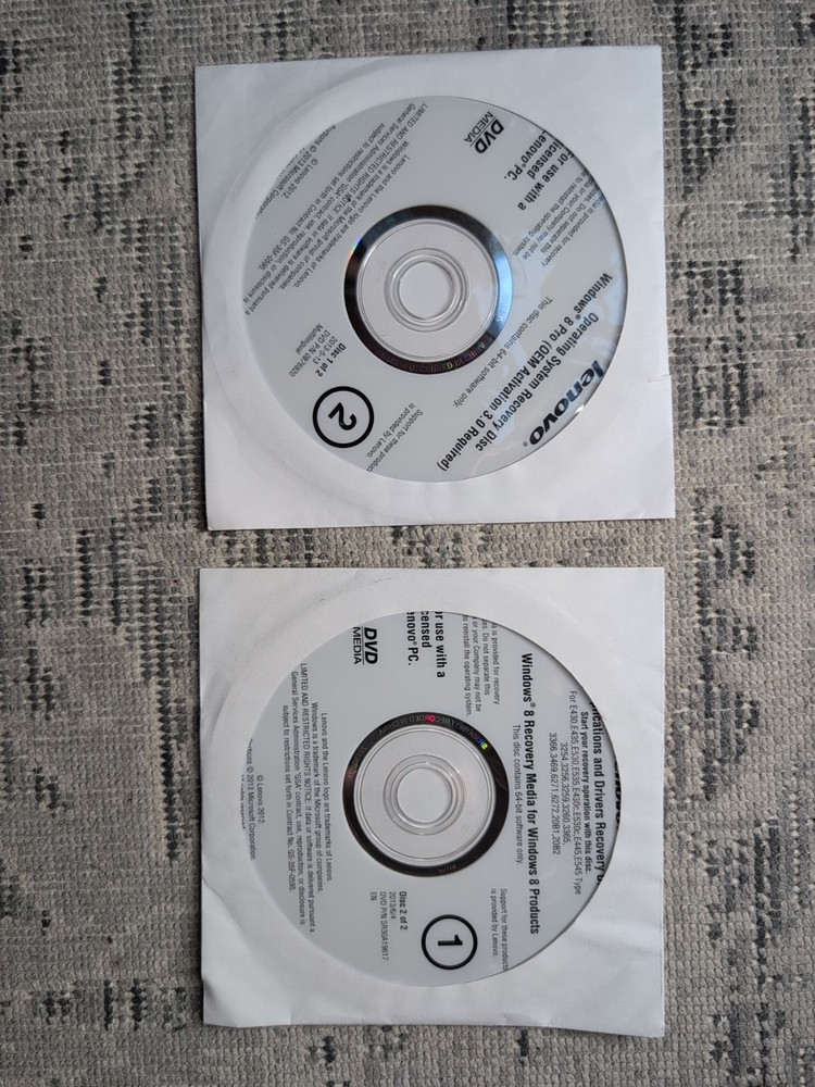 Lenovo System Recovery Disk Windows 8 Pro + application And Driver CD