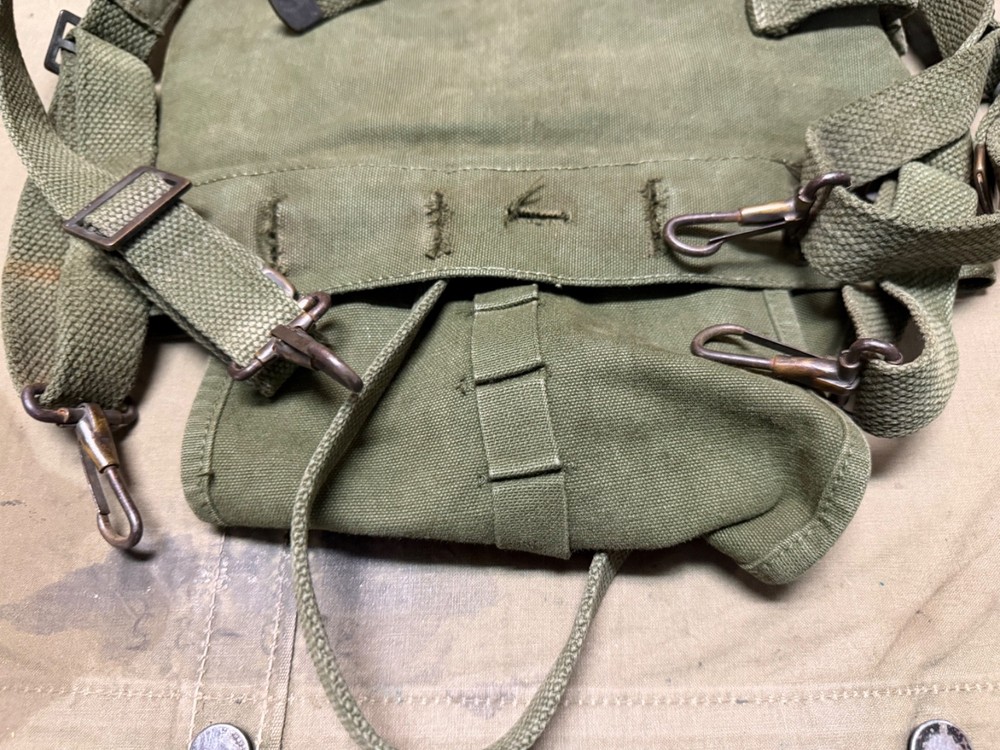 ORIGINAL WWII US ARMY M1942 COMBAT FIELD HAVERSACK BACKPACK-OD#7