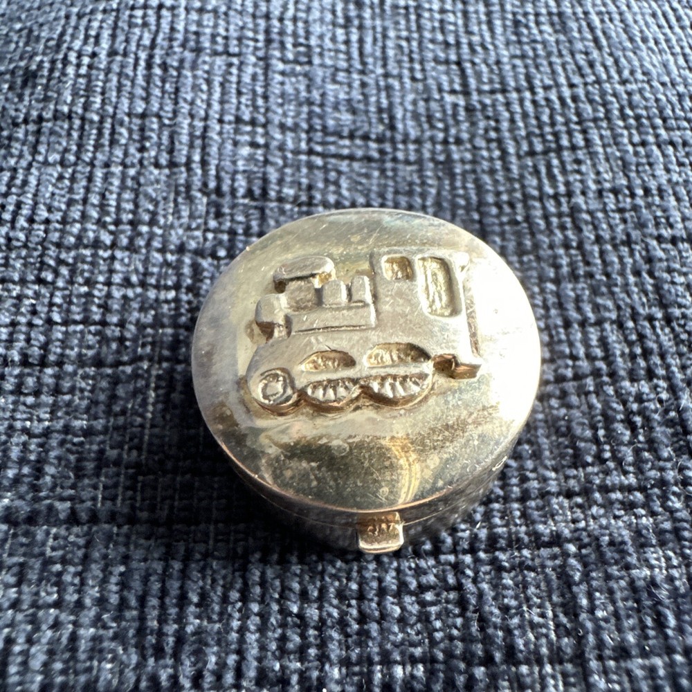sterling silver train pill box