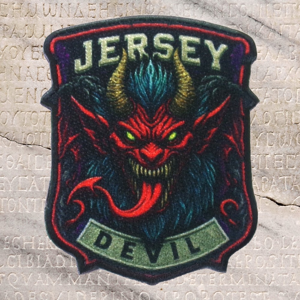 Jersey Devil Patch Iron-on Applique Cryptid Badge, Pine Barrens, Folklore, Myth