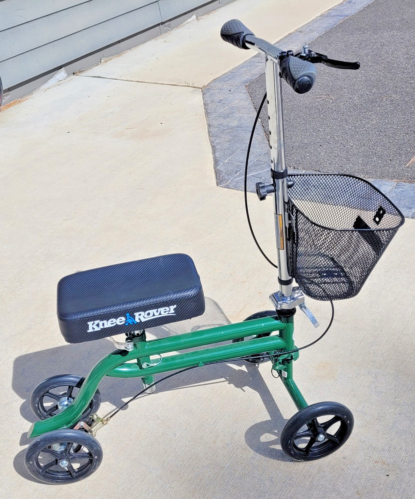 KneeRover Steerable Knee Scooter Green Adjustable Foldable