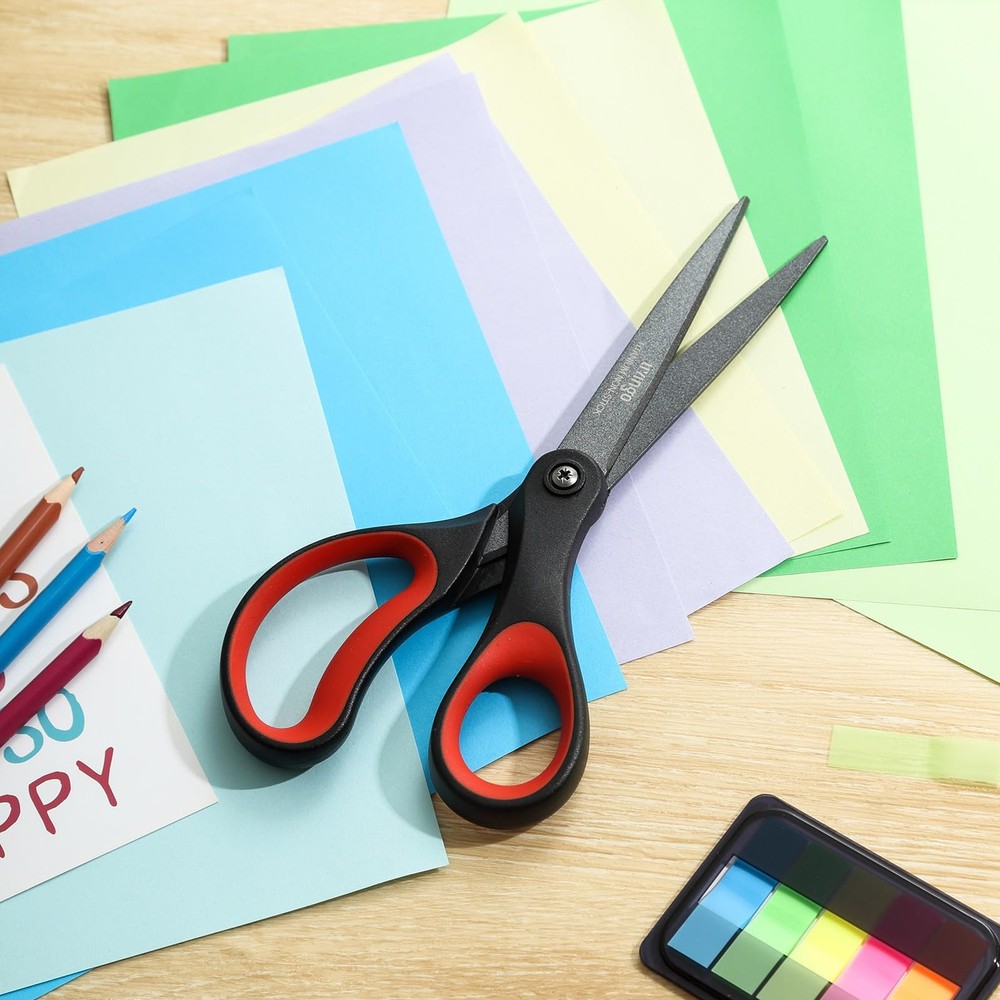 3 Pack Titanium Scissors All Purpose - Non Stick Stainless Steel Sharp Scisso...