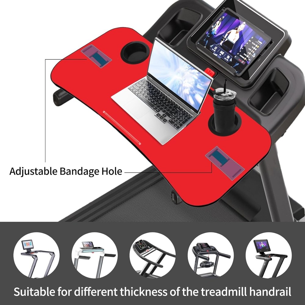 Easy Assembly Treadmill Desk Attachment - Ergonomic Tray for Laptops & Drinks