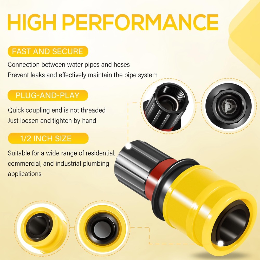 Replace for Grohe 1/2" 2.2 GPM Quick Connect Coupling 46138000 for Various Pipes