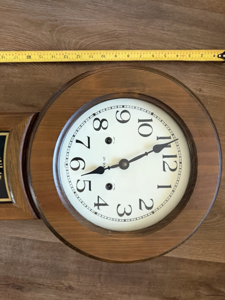 ANTIQUE REGULATOR PENDULUM WALL CLOCK Tested W/ Key