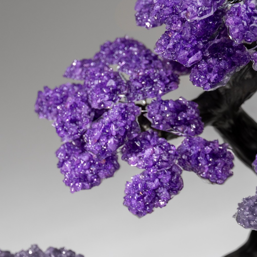Custom Designed - Genuine Amethyst Clustered Gemstone Tree on Amethyst Matrix