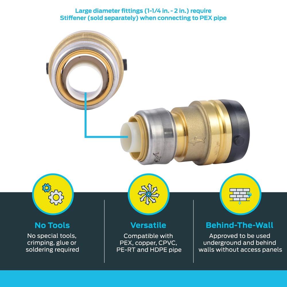 Reducing Coupling set 1-1/4x1 Inch SharkBite hardware fitting