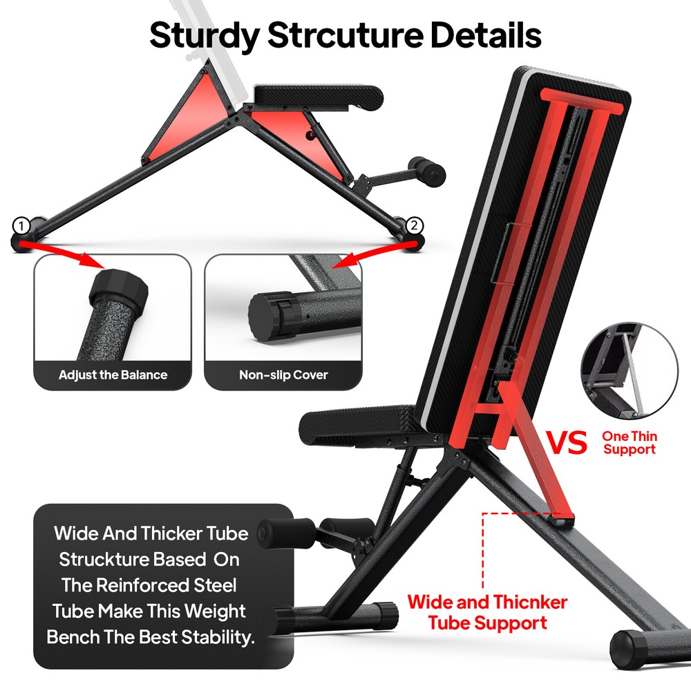 Full Body Dumbbell Bench Adjustable Workout Weight Bench Exercise Incline Bench
