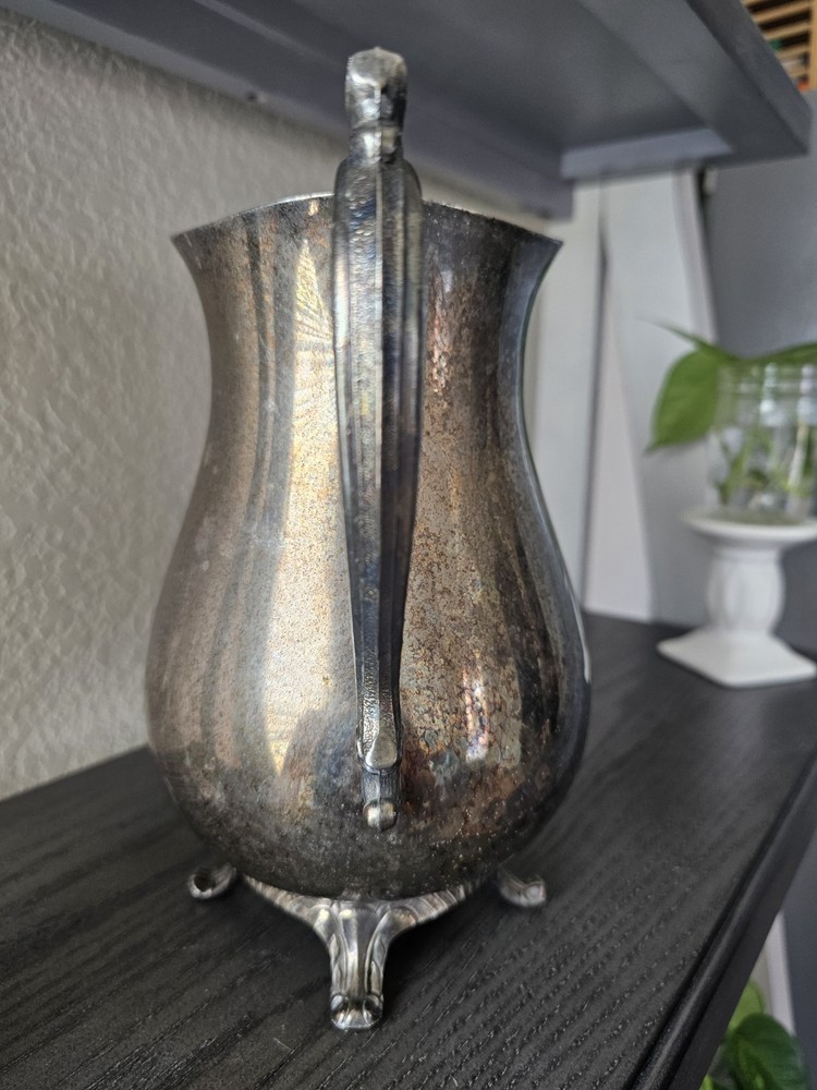 Vintage International Silver Co. footed Water Pitcher Silverplate