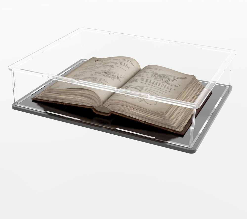 Book Display Case Clear Book Protector Case, Large Acrylic Display Cover Case...