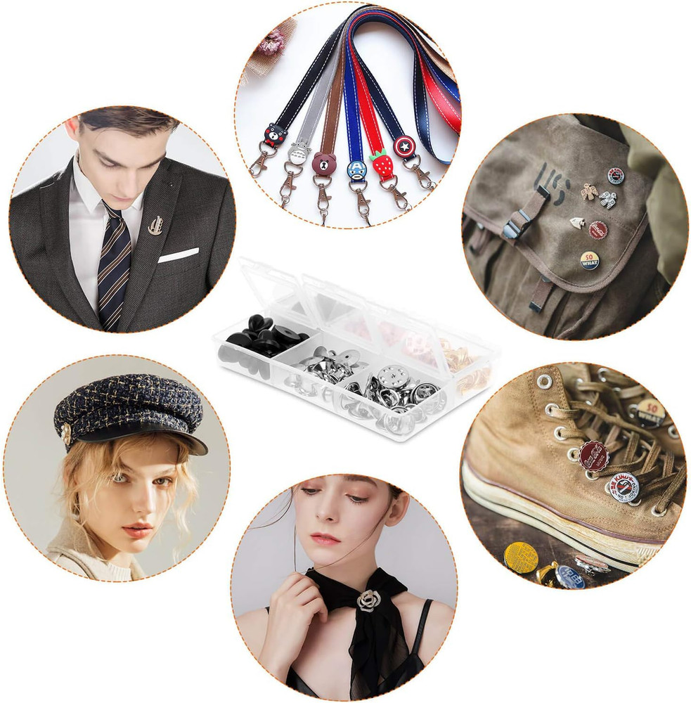 84Pcs Locking Pin Backs Set for Enamel, Brooch, Lapel, Hat Pins Assorted Styles