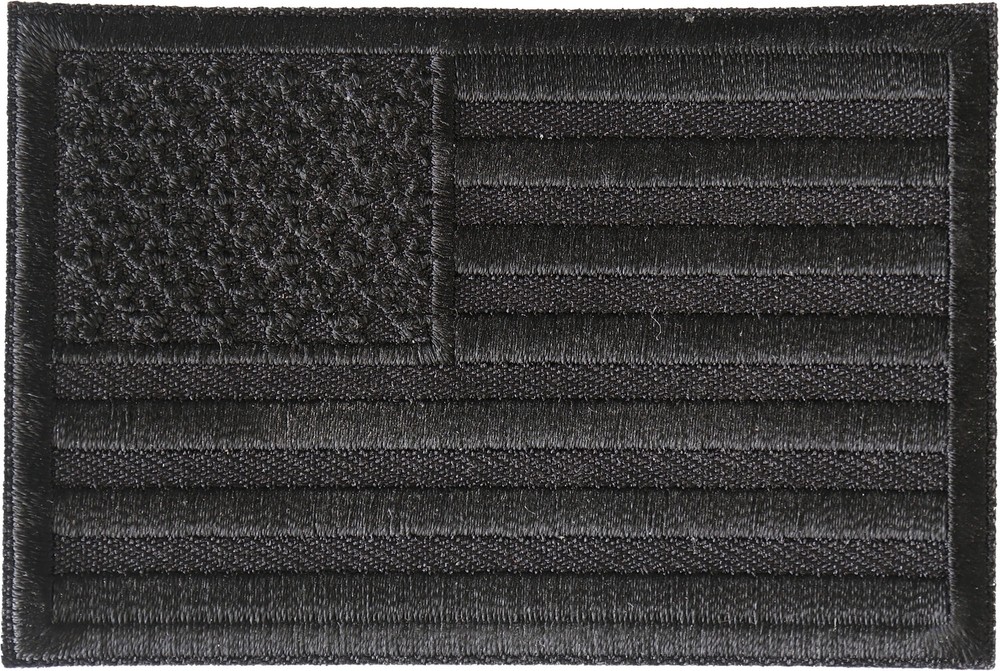 Black American Flag Patch - 3x2 inch - P6882