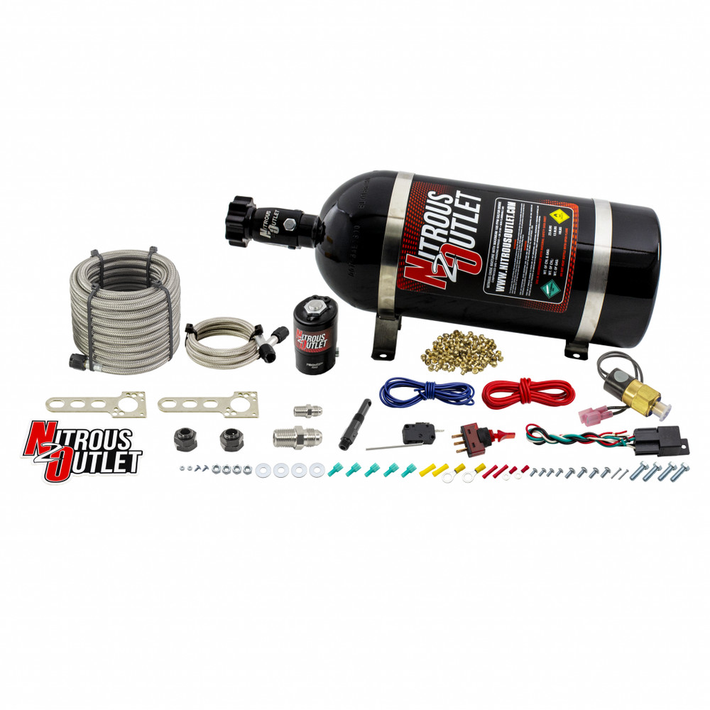 00-10250-10 Nitrous Outlet Universal Diesel Single Nozzle Dry Sys- 10 lb Bottle