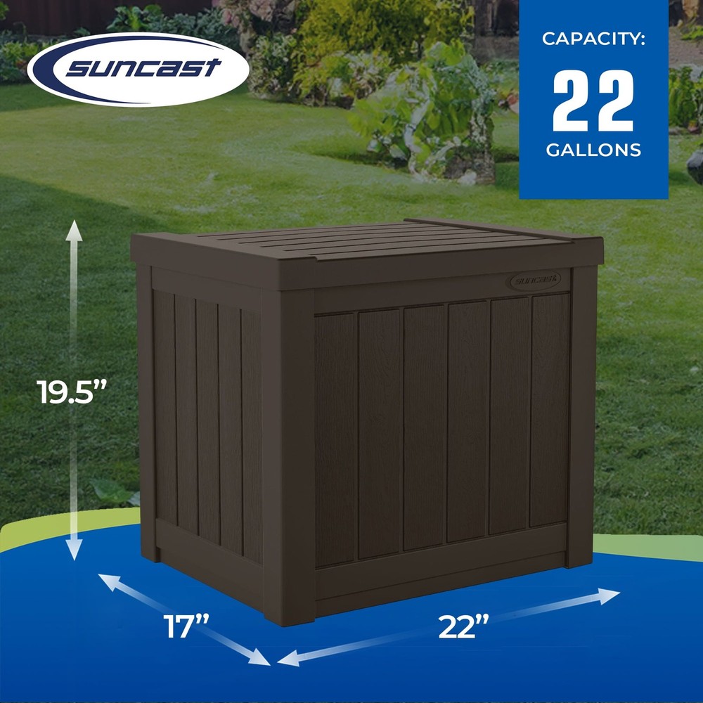 22-Gal. Weather-Resistant Resin Outdoor Storage Deck Box & Bench Java Brown