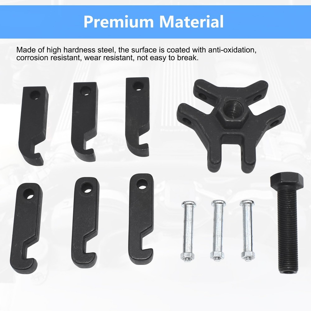 Harmonic Balancer Damper Pulley Puller Kit, Compatible with Ford GM Chrysler Cad
