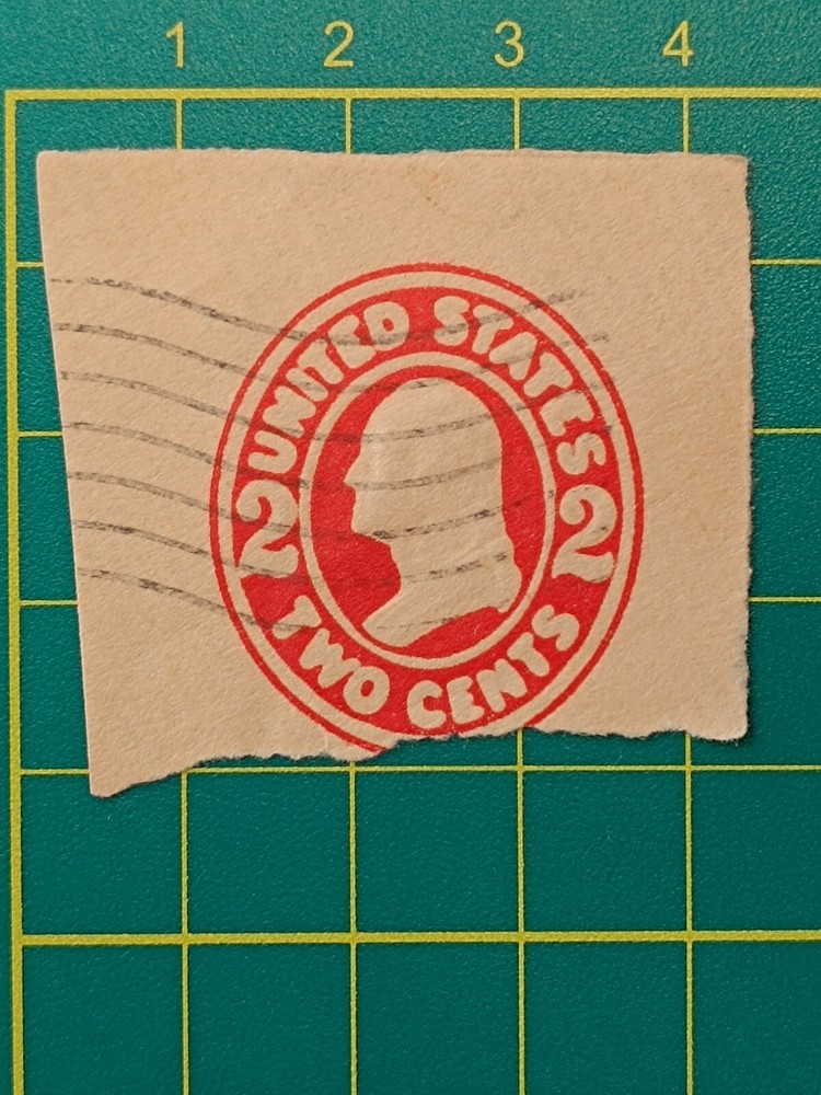 US Cut square fm envelope U91, 2c, ERROR of printing, Magic impression