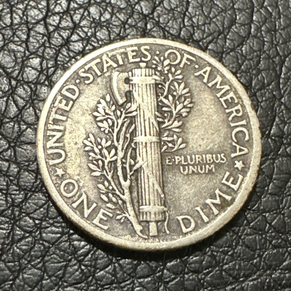 ERROR 1936 MERCURY DIME SILVER - DOUBLE TO DESIGNER INITIALS