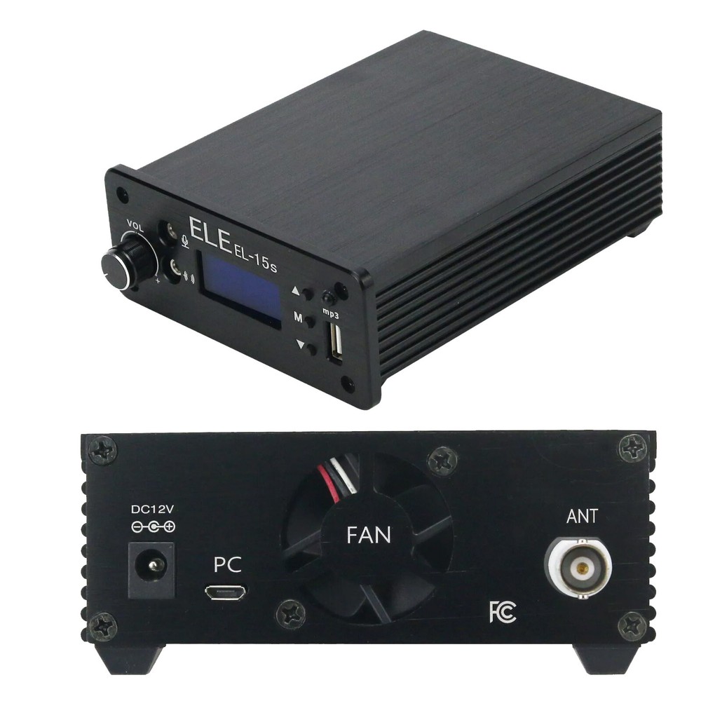 EL-15S FM Broadcast Transmitter Timing Wireless System Music 1.5W For U Disk MR3