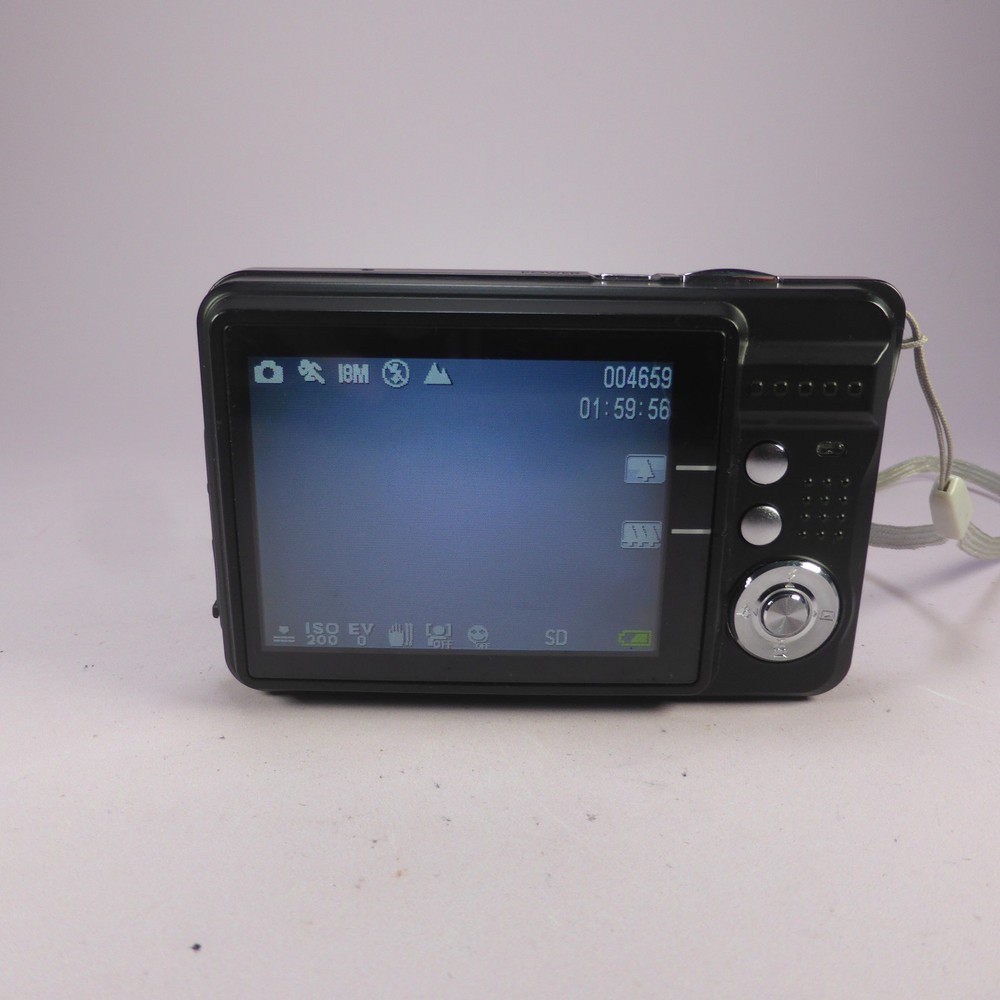 18.0MP Unbranded Compact Digital Camera Black Tested With Charger