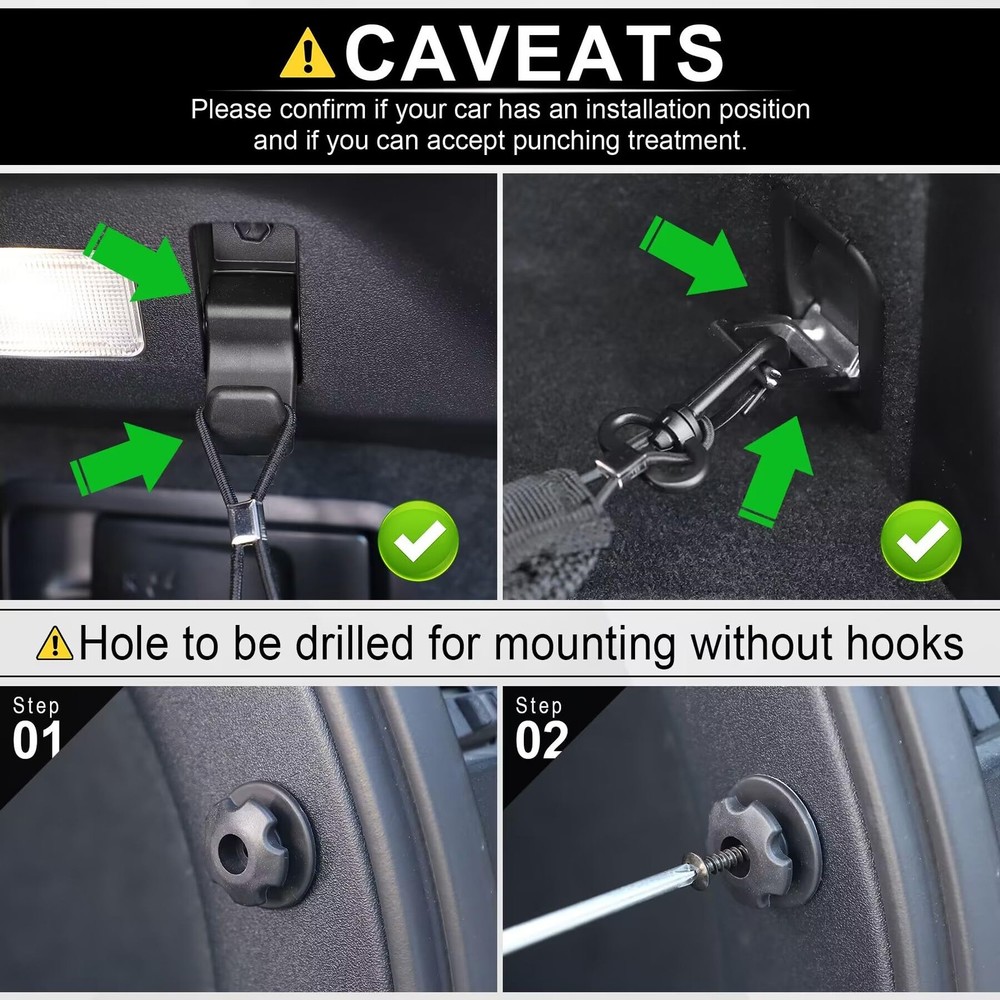 2 Packs Cargo Net Stretchable Adjustable Elastic Trunk Storage Net with Hook ...