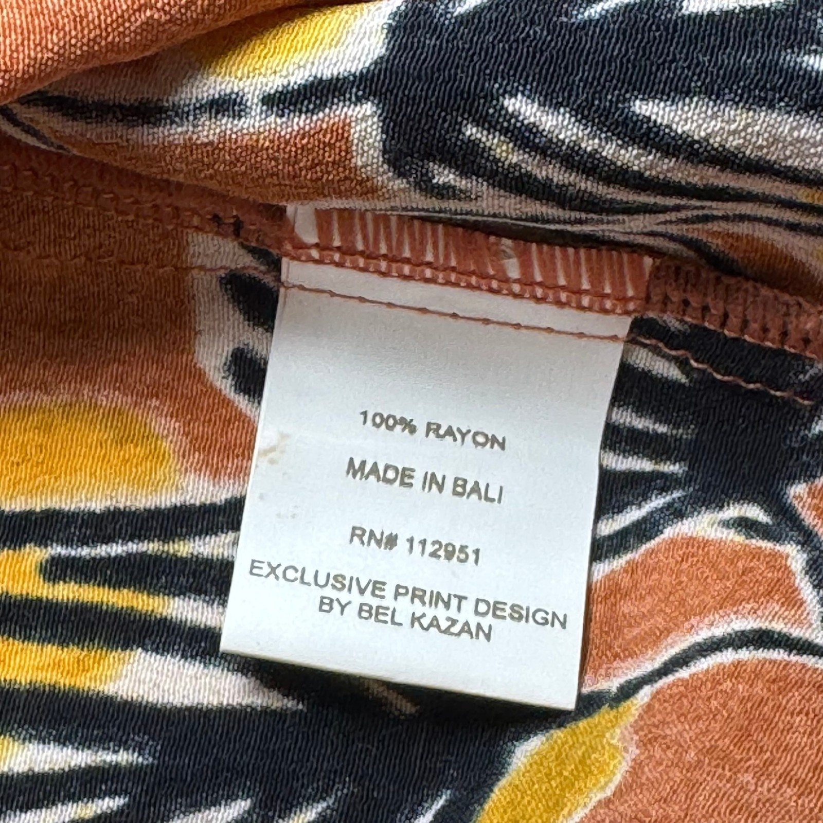 BEL KAZAN Anthropologie Exclusive Print "LOIS" Orange Kaftan Duster Kimono