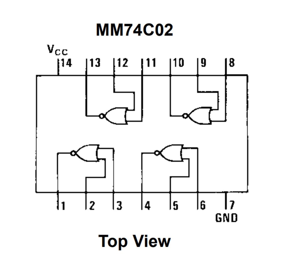 5PCS National Semiconductor MM74C02N IC Quad 2-Input NOR Gate 14DIP